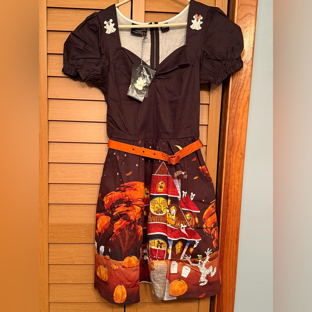 Disney Loungefly Stitch Shoppe Halloween Pumpkin Haunted House Character Dress
